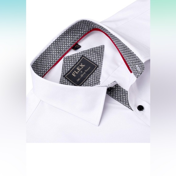 🔹NWT Mens Long Sleeve Stretch Dress Shirt Wrinkle-Free Regular Fit Button Down - Picture 4 of 7